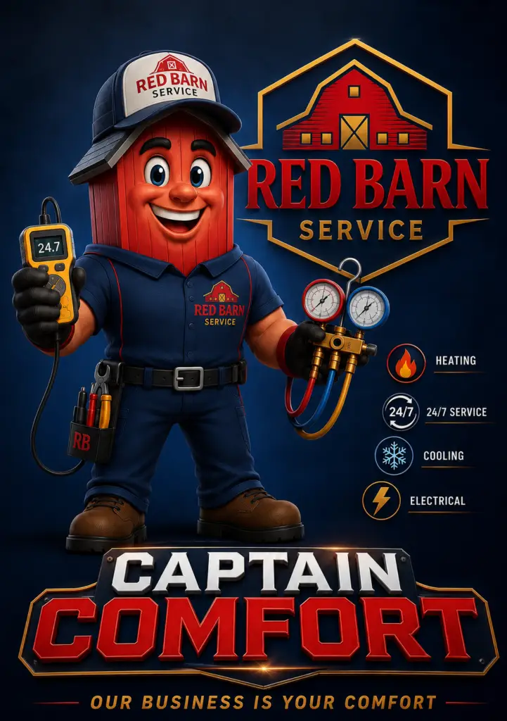 Captain Comfort, the Red Barn Service mascot