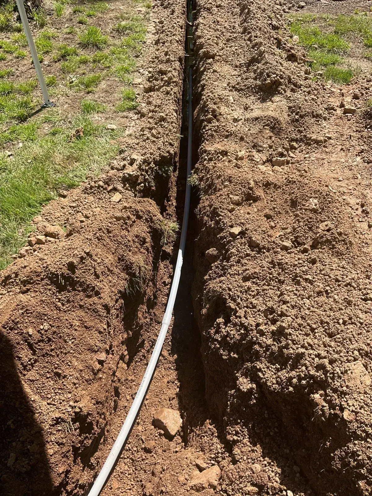 Gas and power lines trenched from the meter to the generator location