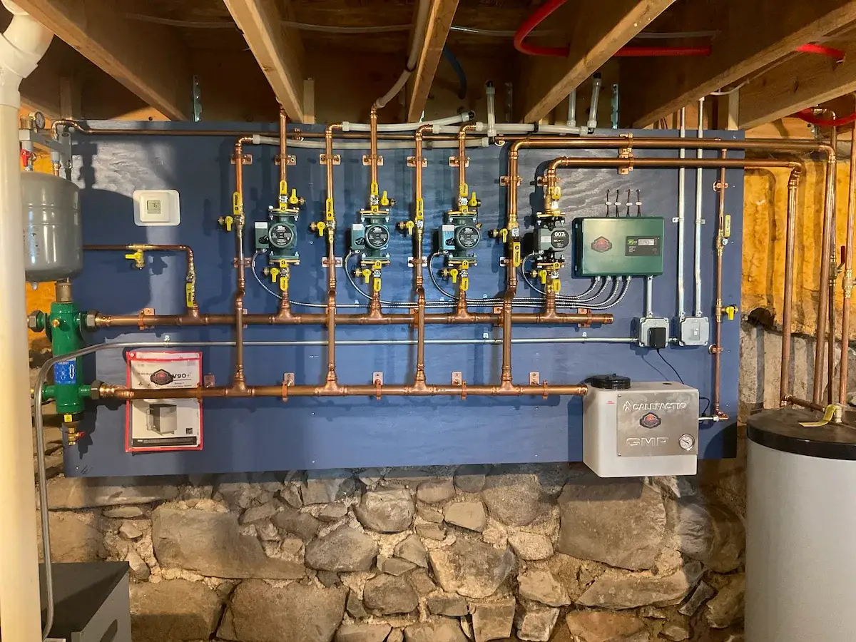Boiler install — zone valves and manifold built on the wall - Edgar, WI