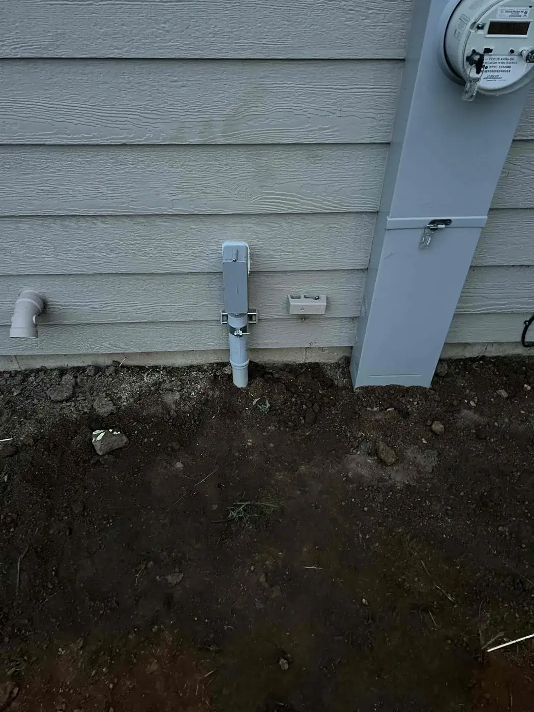 New service riser and disconnect at the meter
