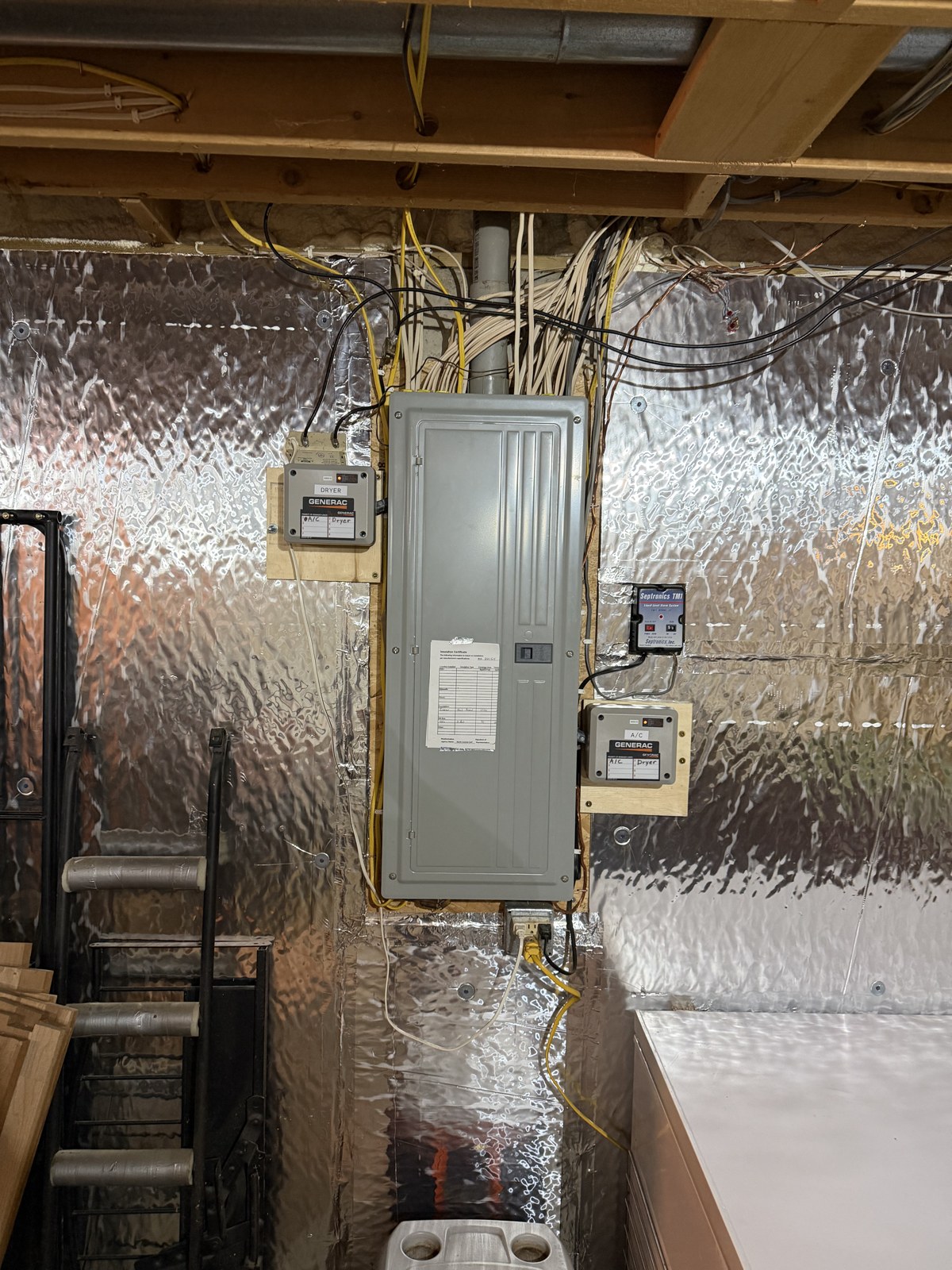 Generac smart management modules wired in the electrical panel