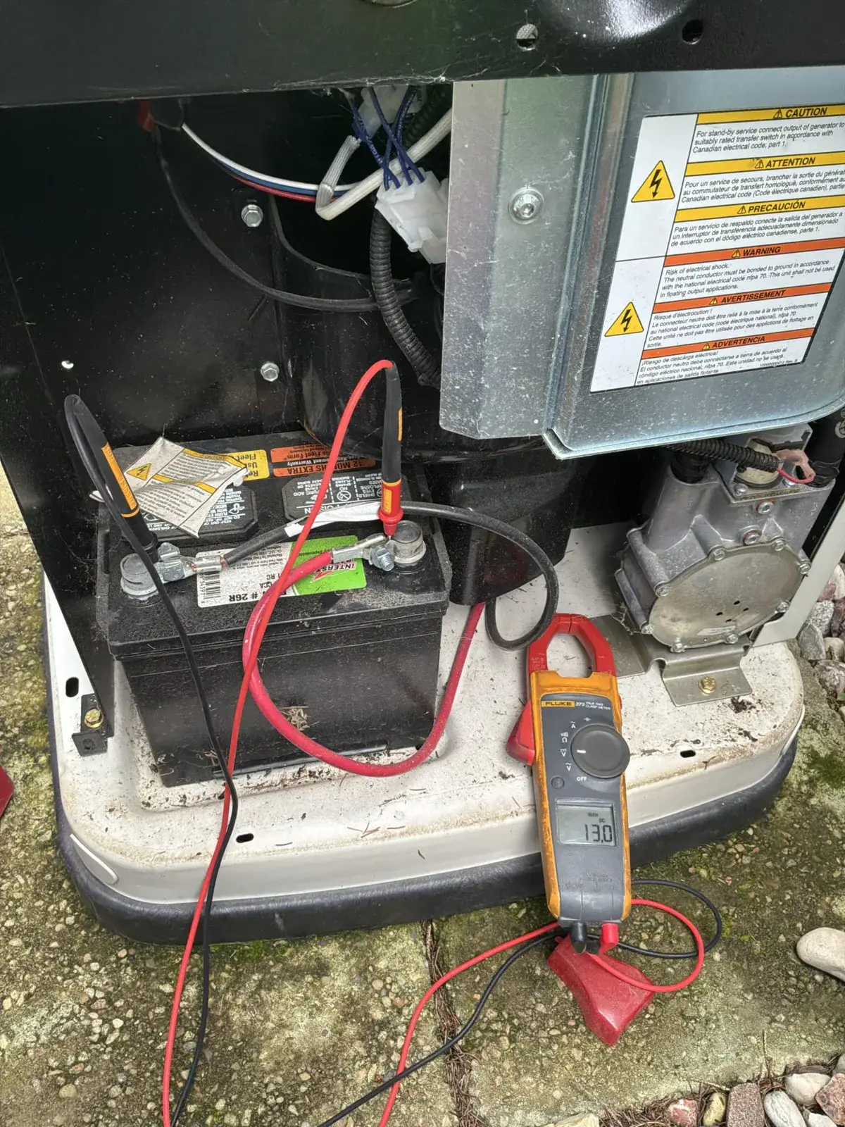 Battery and charging system tested under load during annual service