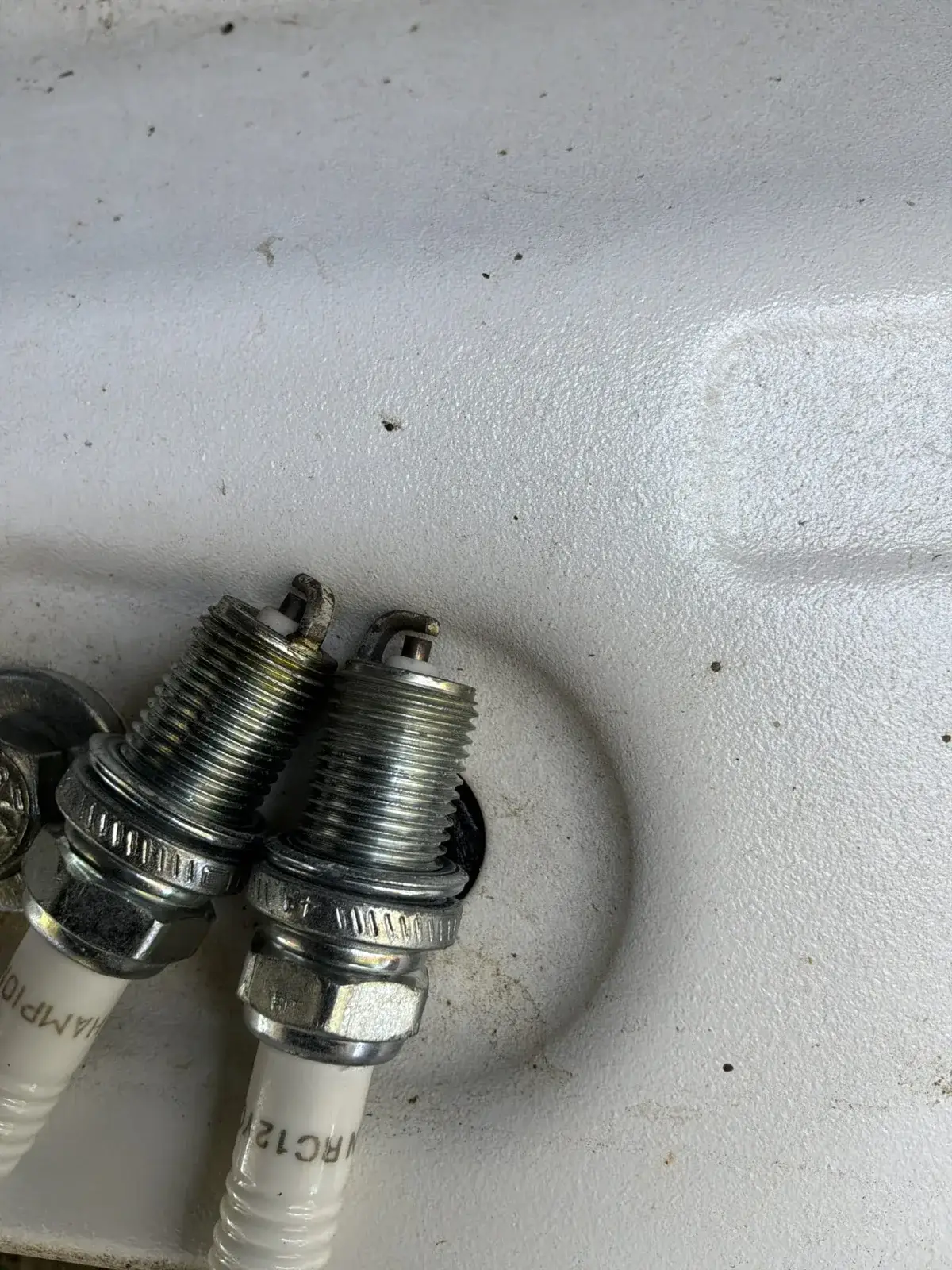 Plugs pulled and inspected as part of the annual service