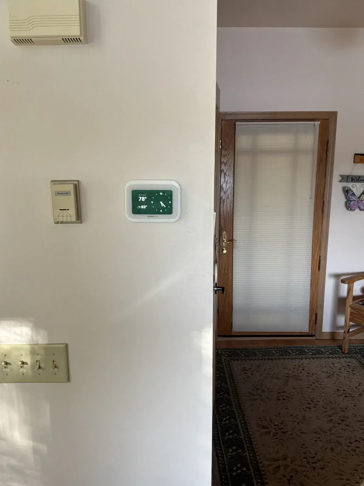After — new smart thermostat set and running