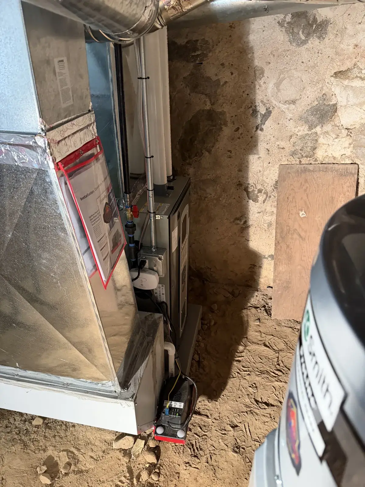 After — new plenum and trunk line built for the new furnace