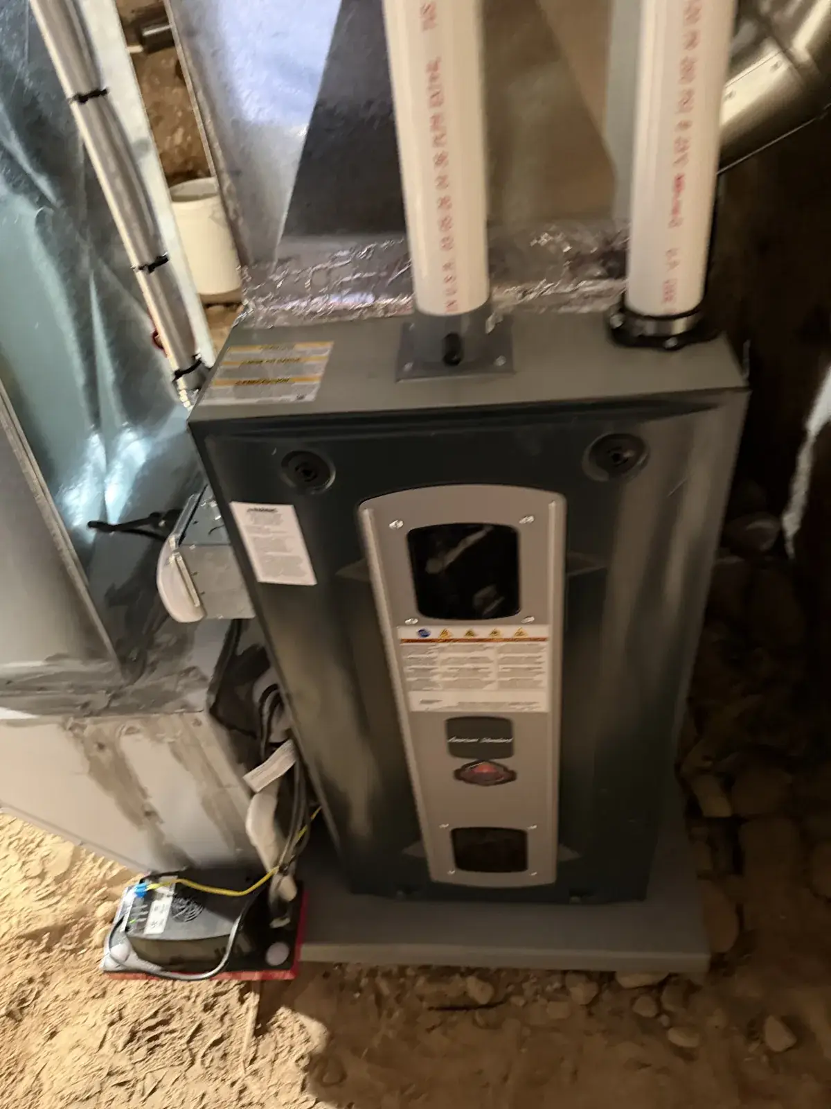 After — new furnace running on start-up