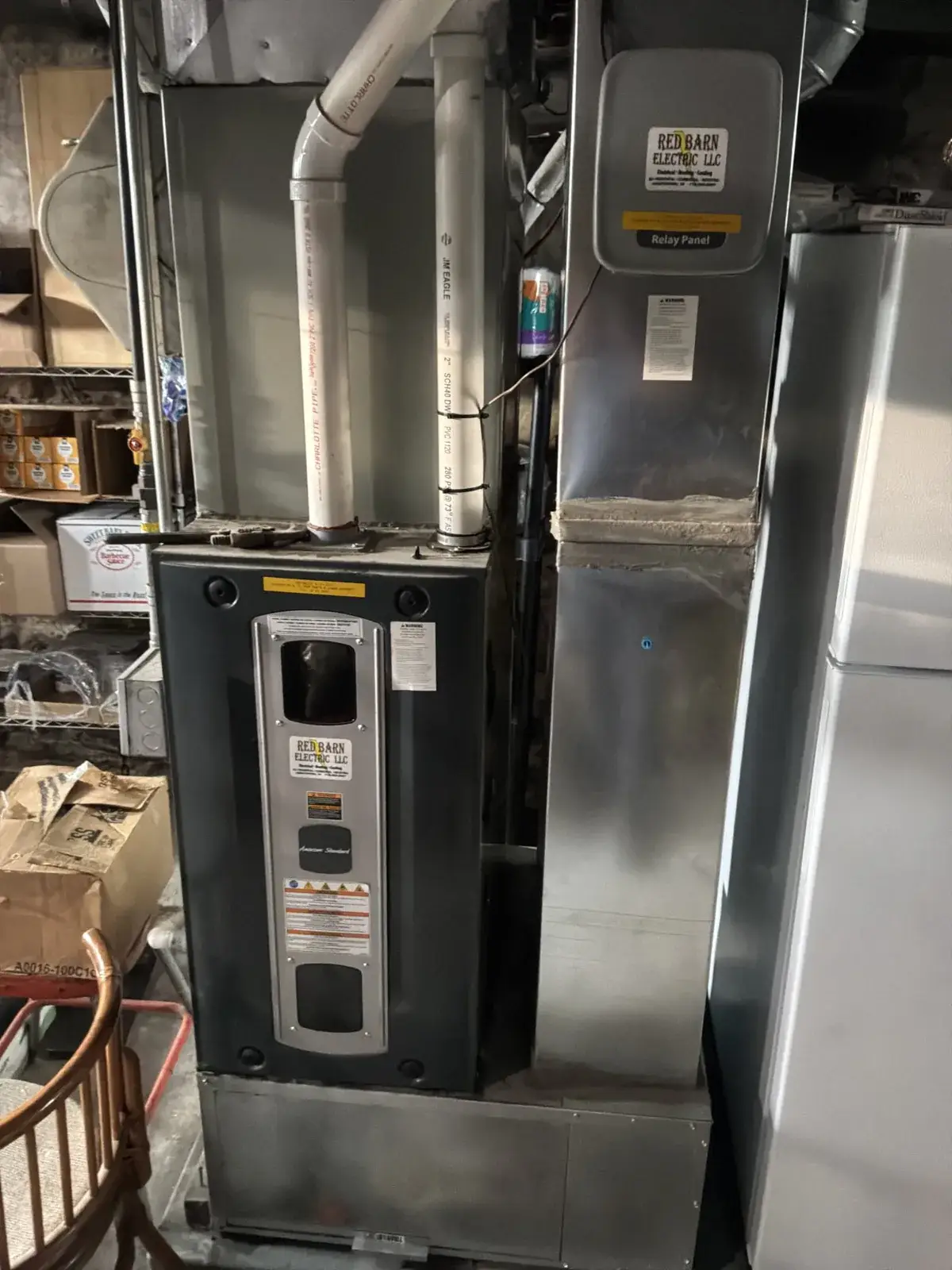 New American Standard furnace with our relay panel and service tags