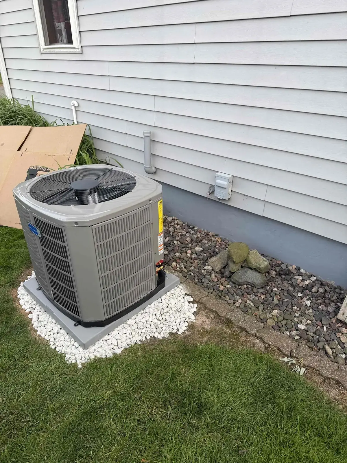 After — new American Standard condenser set in place - Stetsonville, WI